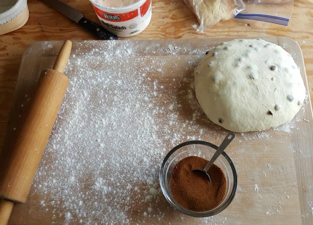Delicious Soft Sourdough Cinnamon Bread 4 Cinnamon Sugar Mix With Raisin Bread Dough.