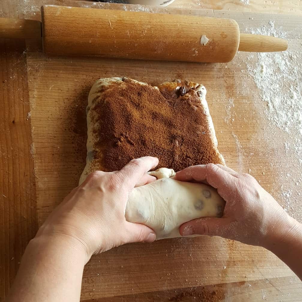 Delicious Soft Sourdough Cinnamon Bread 14 Tightly Roll Up The Loaf-Raisin Bread