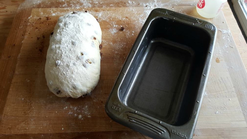 Delicious Soft Sourdough Cinnamon Bread 21 Bread Dough Loaf And Loaf Pan Side By Side-Cinnamon Raisin Bread
