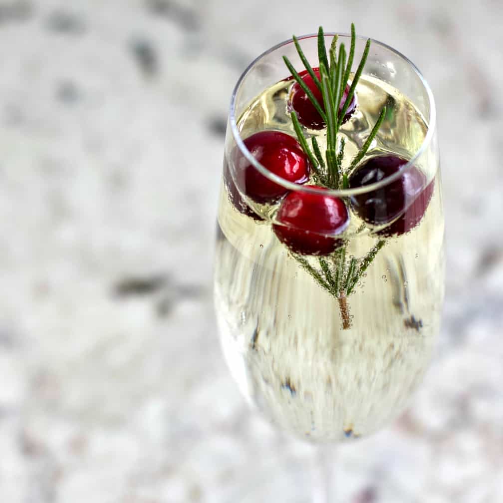 White Cranberry Rosemary Mimosa Recipe