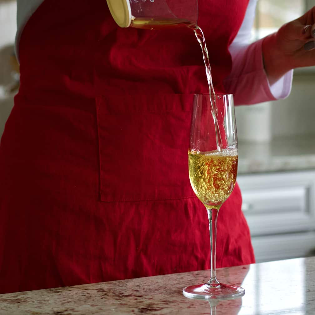 Apple Cider Mimosa Champagne Cocktail 9 Pouring Apple Cider