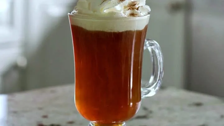Amaretto Coffee Drink With Whipped Cream.