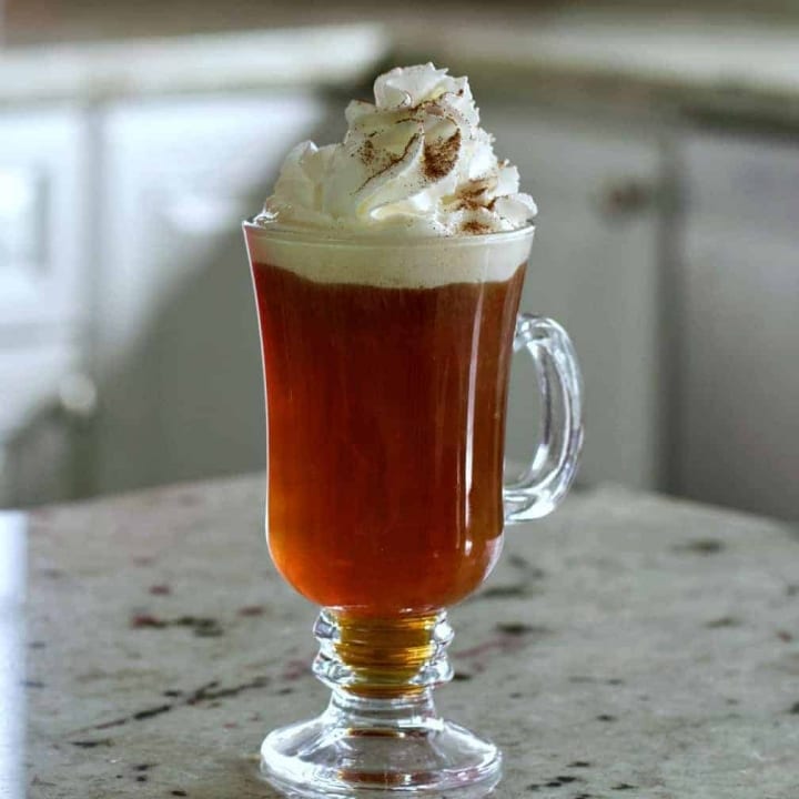 amaretto coffee drink with whipped cream.