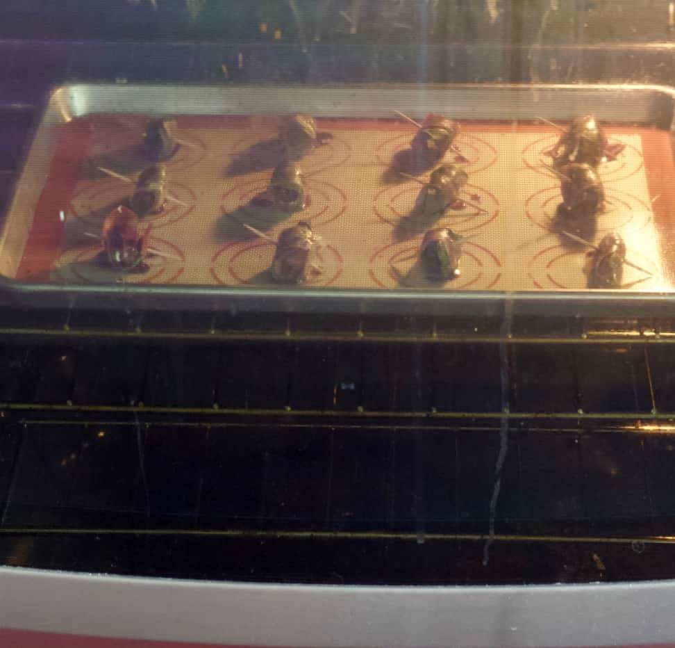 Wrapped Dates Baking In The Oven.