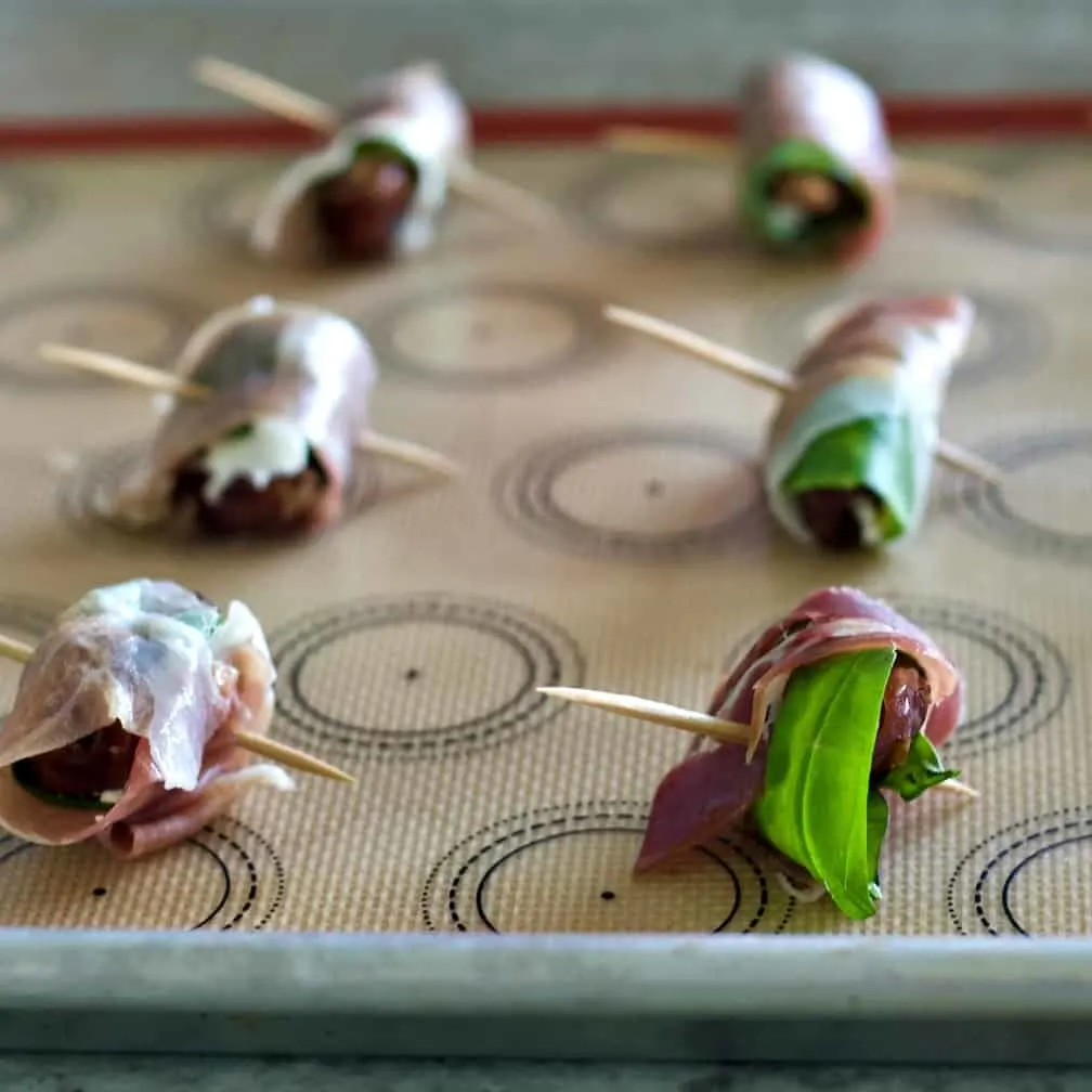 Lay Wrapped Dates On Baking Tray
