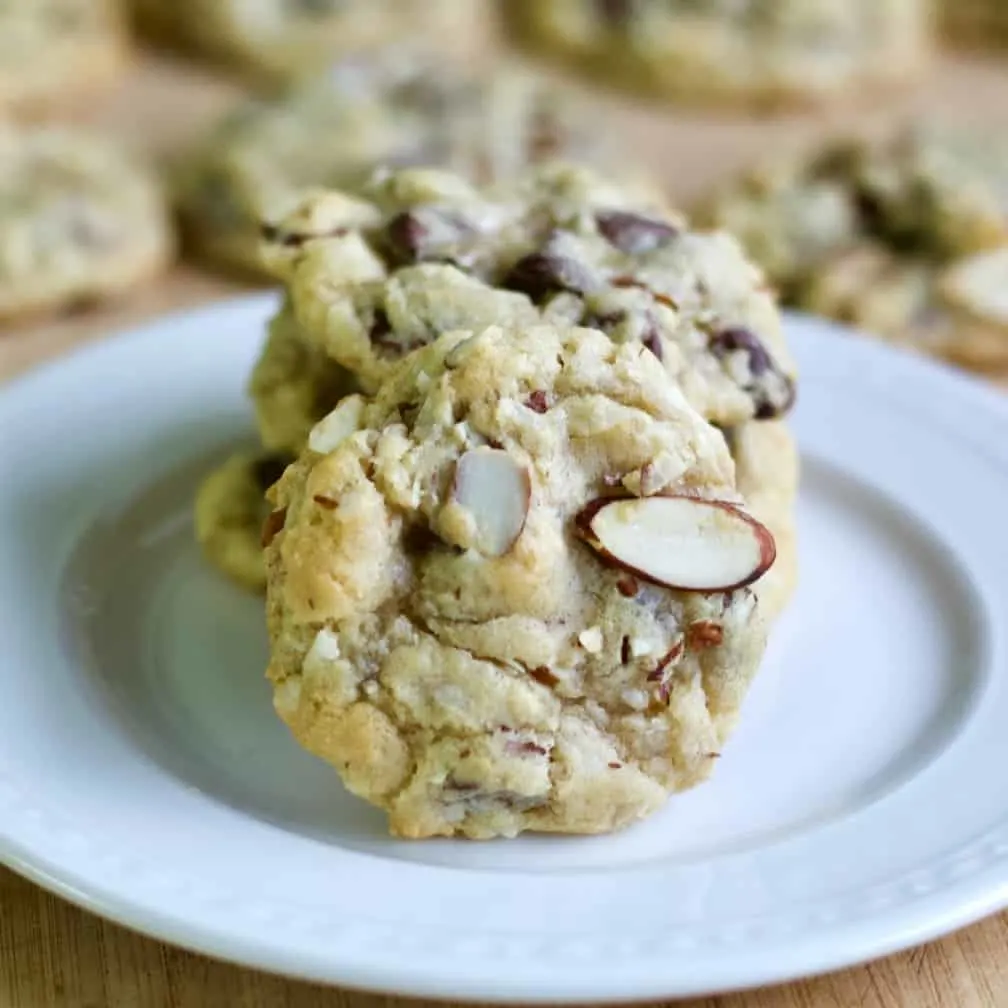 Almond Joy Cookies Recipe With Shredded Coconut 1 Almond Joy Cookies Plated