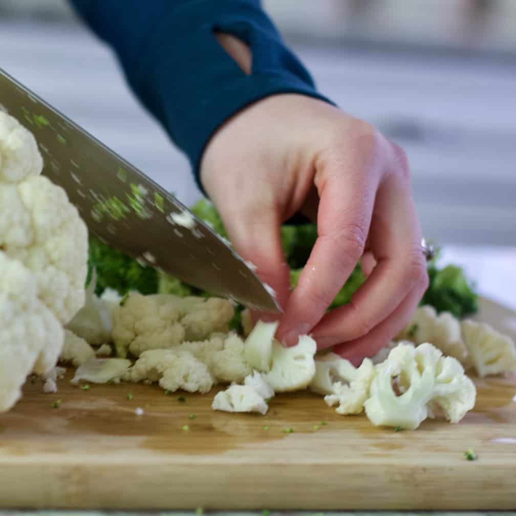 Chopping Cauliflower For Soup