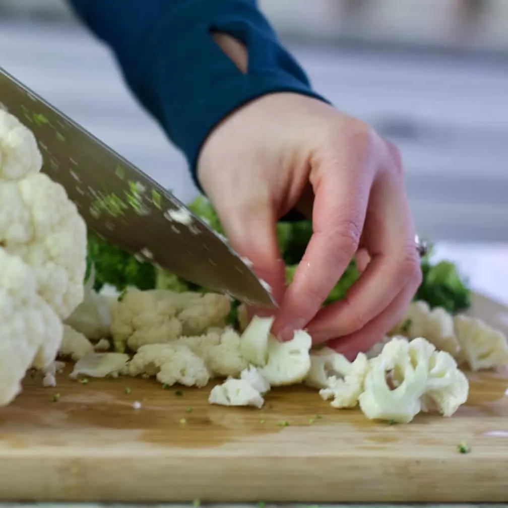 Chopping Cauliflower For Soup