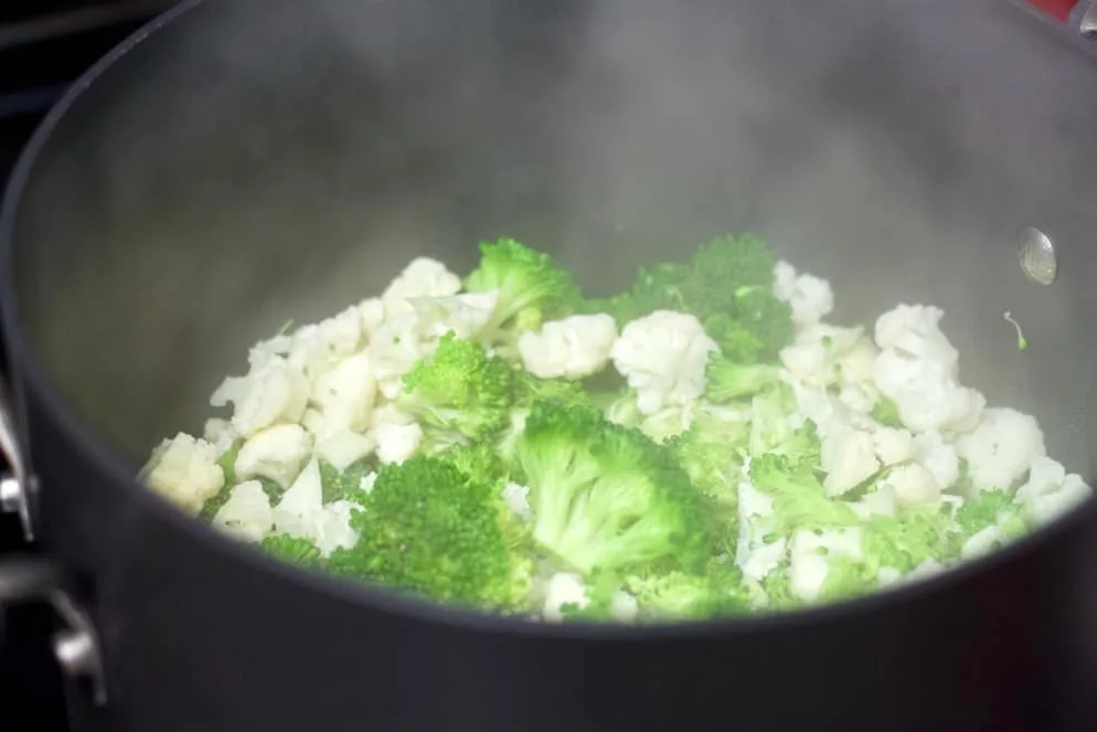 Steaming Broccoli And Cauliflower