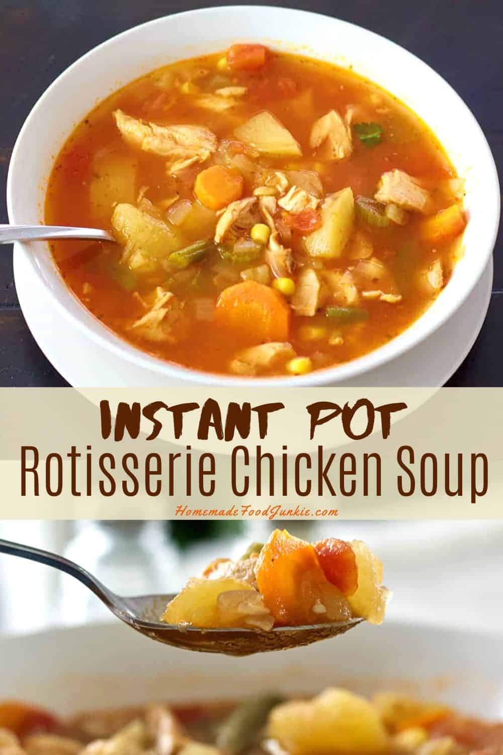 Instant Pot Rotisserie Chicken Soup Recipe | Homemade Food Junkie