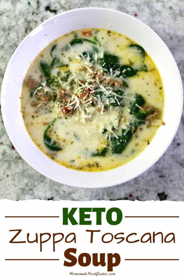 Tuscan Sausage Keto Soup recipe | Homemade Food Junkie