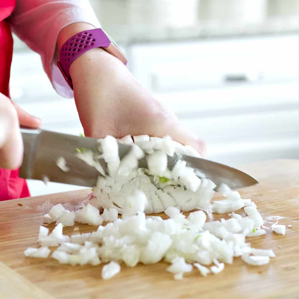 Instant Pot Rotisserie Chicken Soup Recipe 7 Dicing An Onion-Chicken Soup Recipe