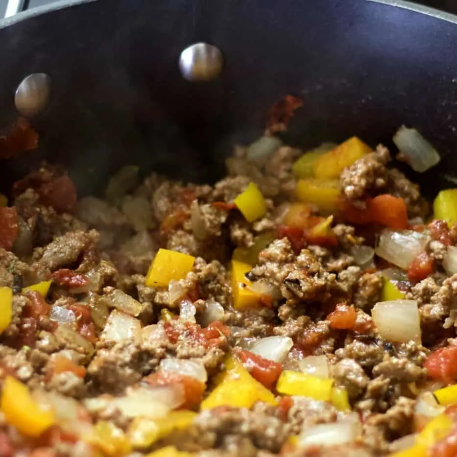 Unstuffed Cabbage Ground Beef Low Carb Dinner 11 Cooking Onions Peppers With Hamburger