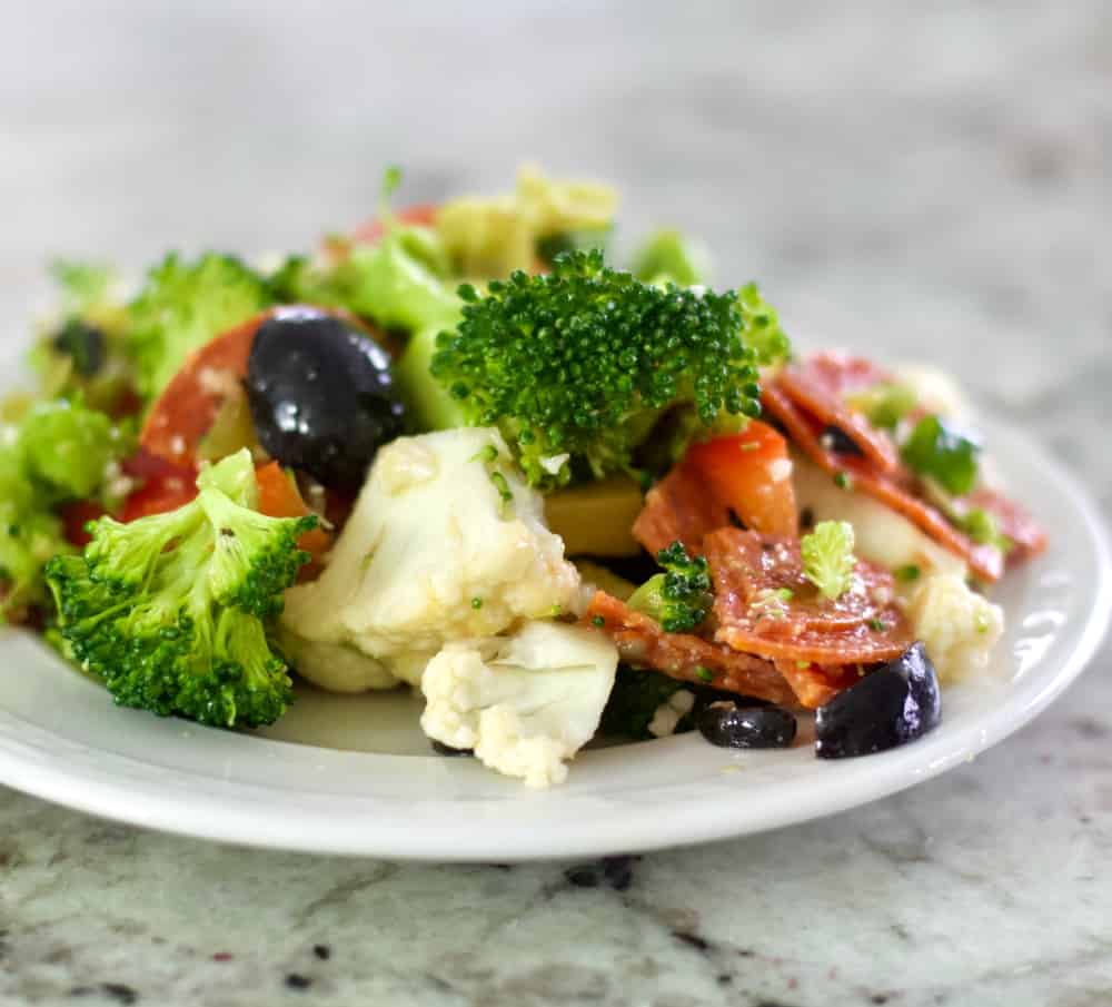 Italian Broccoli Cauliflower Salad