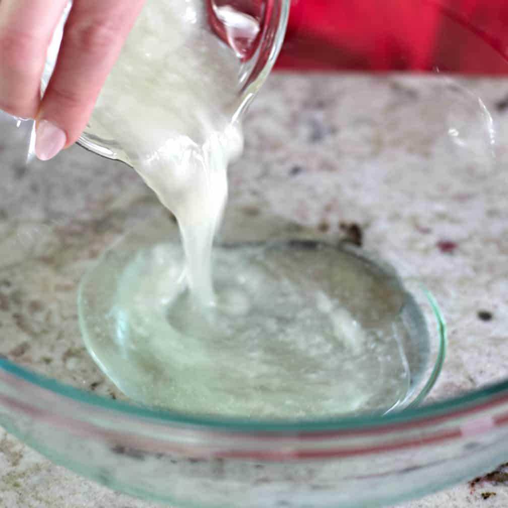Pouring Melted Coconut Oil