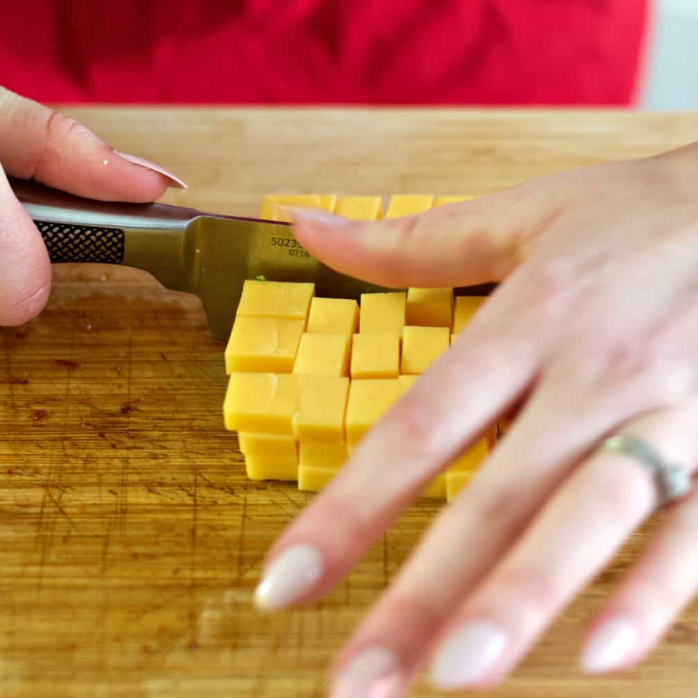 Italian Chopped Salad Recipe 13 Cubing Cheddar Cheese