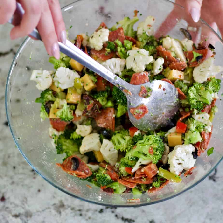 Italian Chopped Salad Recipe 16 Stirring Broccoli Cauliflower Salad