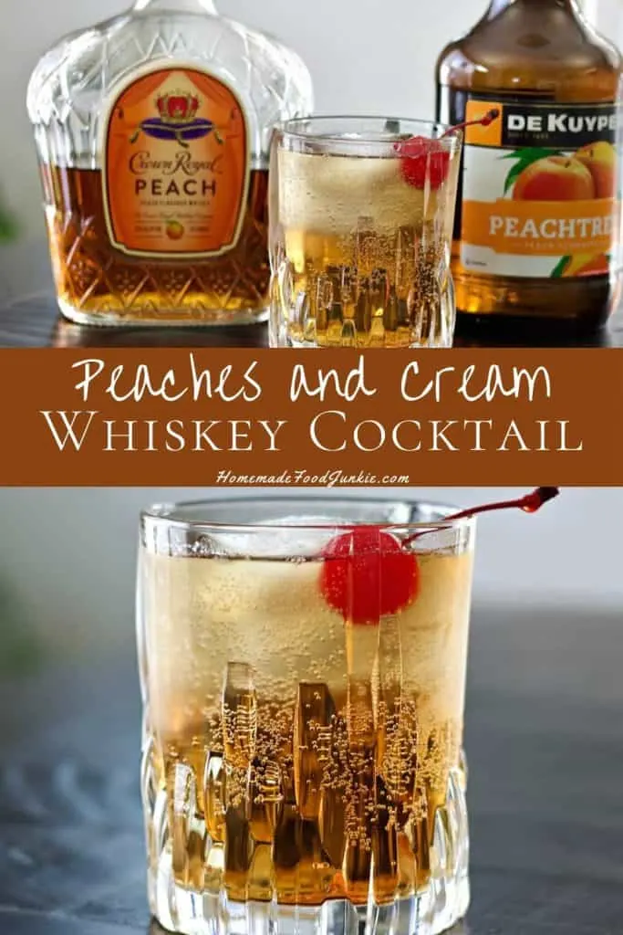 Peaches And Cream Whiskey Cocktail-Pin Image
