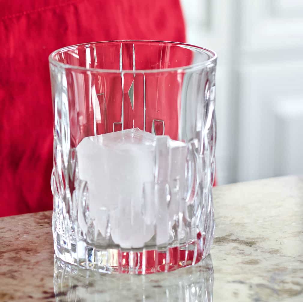 Crown Royal Peach And Cream Whiskey Drink Recipe 11 Whiskey Glass With Large Square Ice Cube. Peach Crown Royal