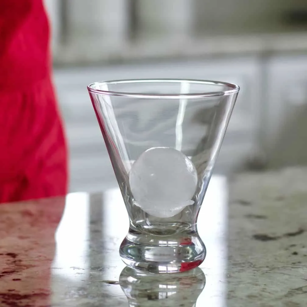 Peanut Butter Whiskey Pb And J Drink Recipe 10 Stemless Martini Glass With Large Round Ice Cube