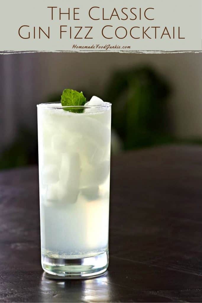 The classic gin fizz cocktail-pin image
