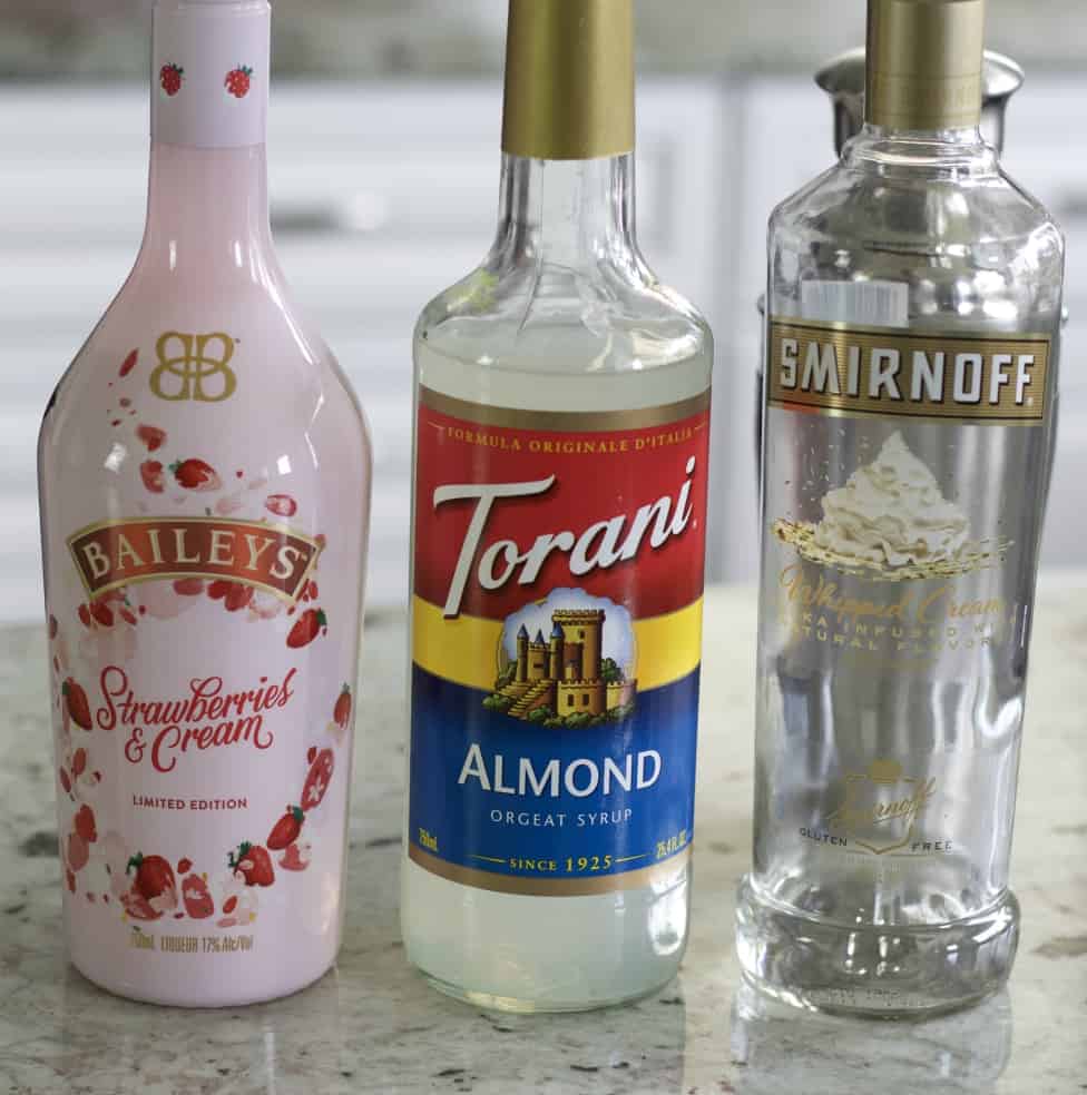 Ingredients For Strawberries And Cream Vodka Martini