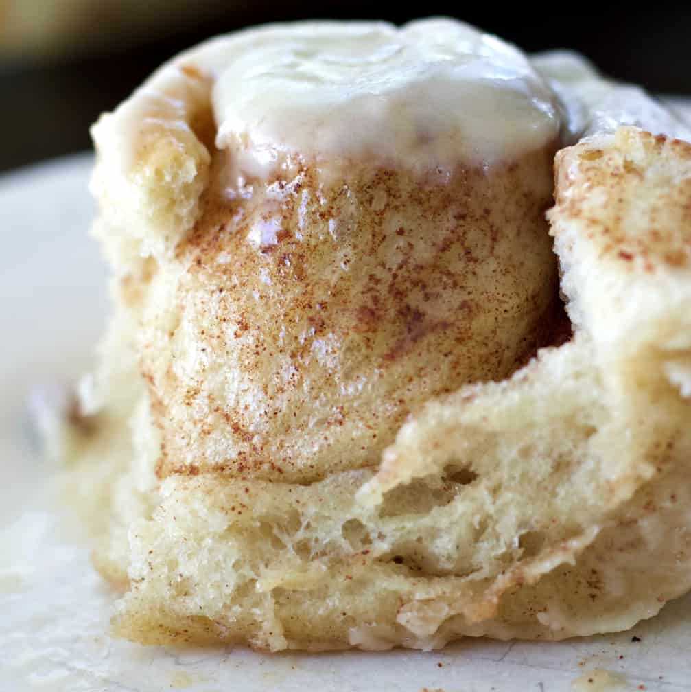 Opened sourdough cinnamon roll