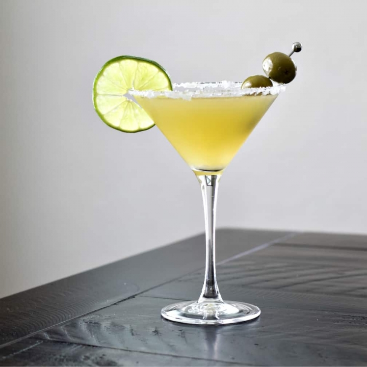 Mexican Martini on a dark table