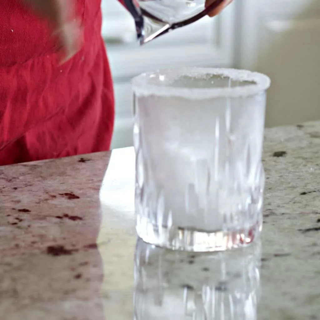 Filling Glass With Ice.