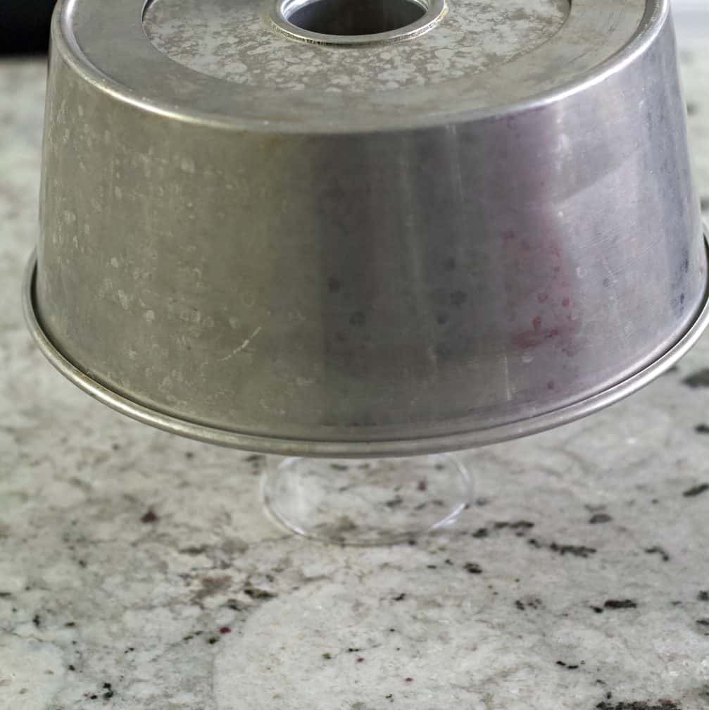 Homemade Angel Food Cake Recipe 16 Invert The Baked Angel Food Cake To Cool