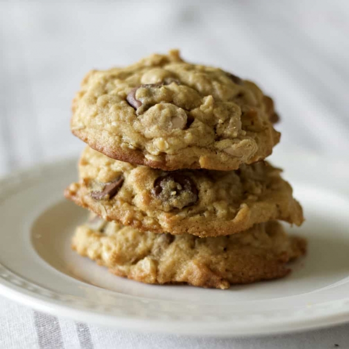 peanut butter oatmeal chocolate chip cookies sourdough discard cookies