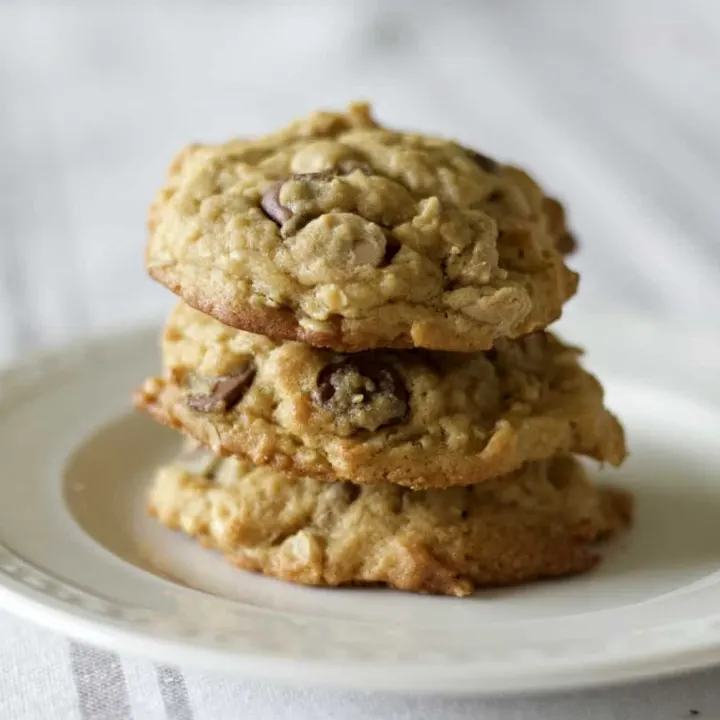 peanut butter oatmeal chocolate chip cookies sourdough discard cookies