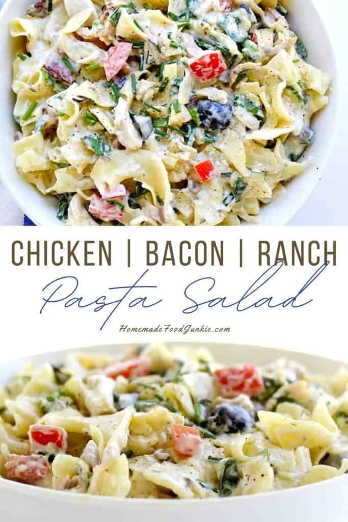 Chicken Bacon Ranch Pasta Salad-Pin Image