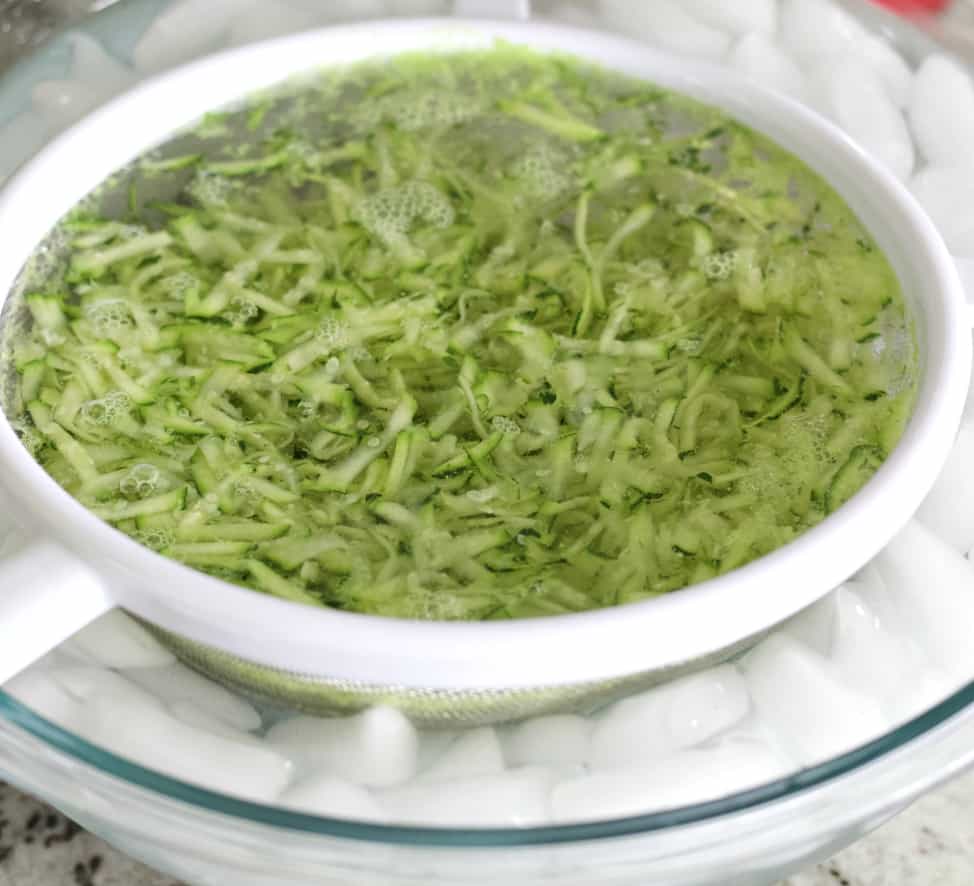 Freezing Zucchini-Complete Guide To The Blanching Method 11 Cooling Blanched Zucchini