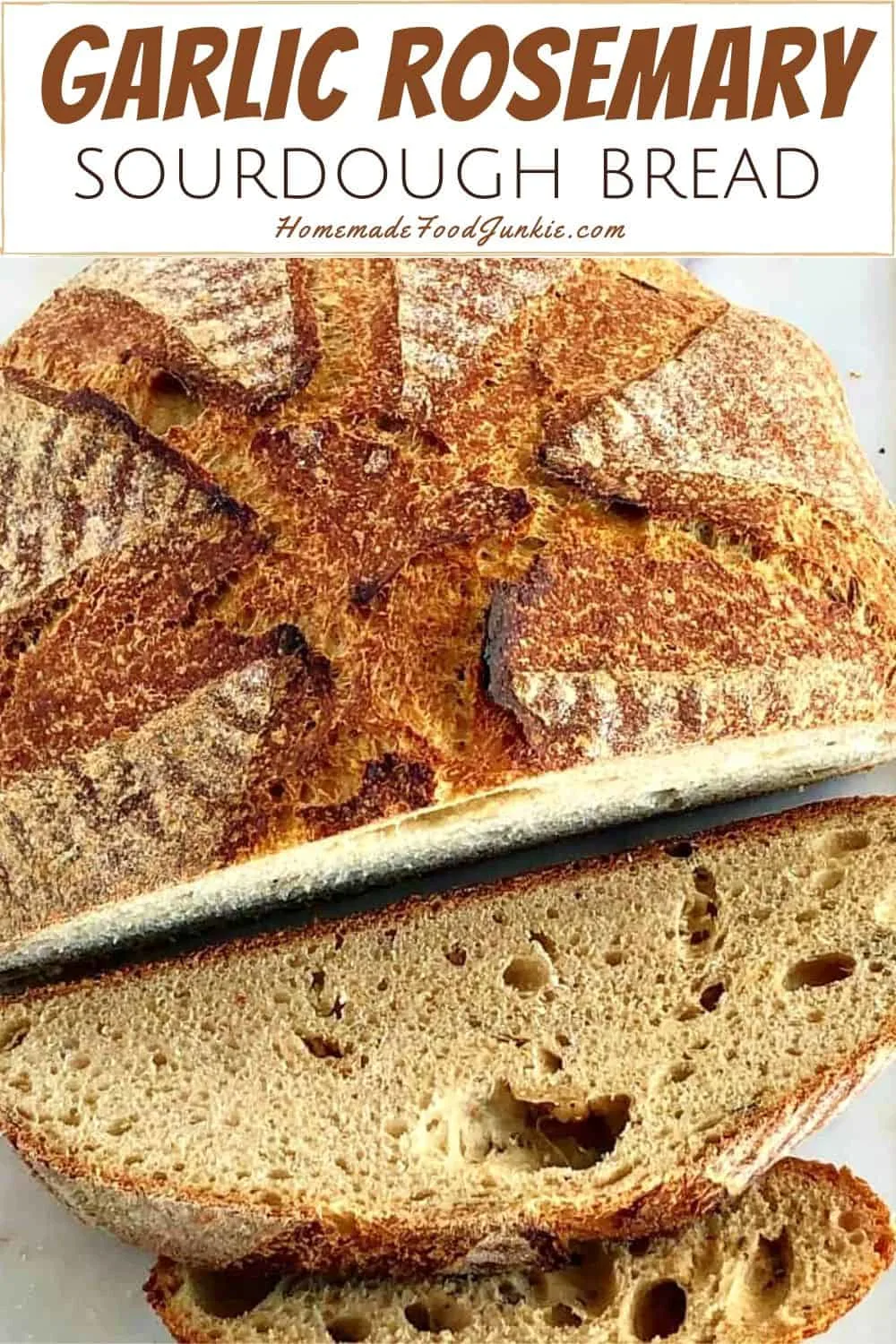Garlic Rosemary Sourdough Bread-Pin Image
