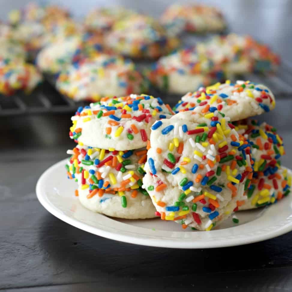 Chocolate Covered Frozen Fruit Bites Recipe 9 Sprinkle Cookies On A Plate
