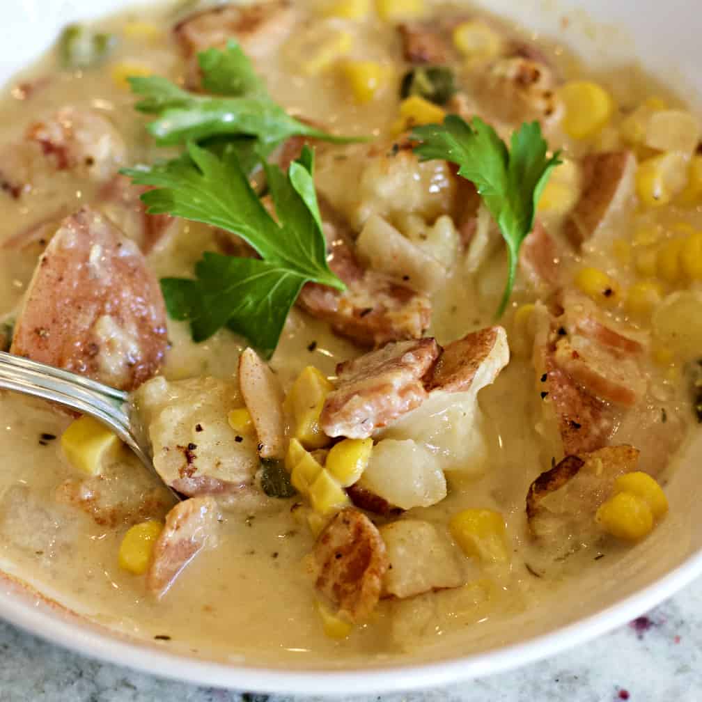 Crockpot Corn Chowder Recipe ( Instant Pot Instructions Included) 1 Close Up Instant Pot Corn Chowder