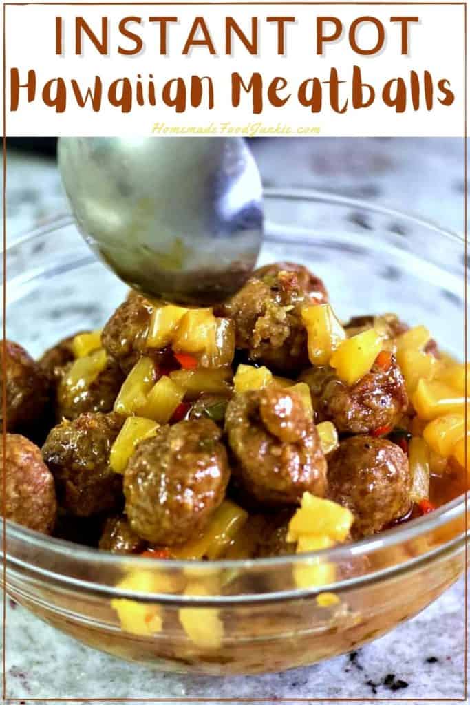Instant pot hawiian meatballs-pin image