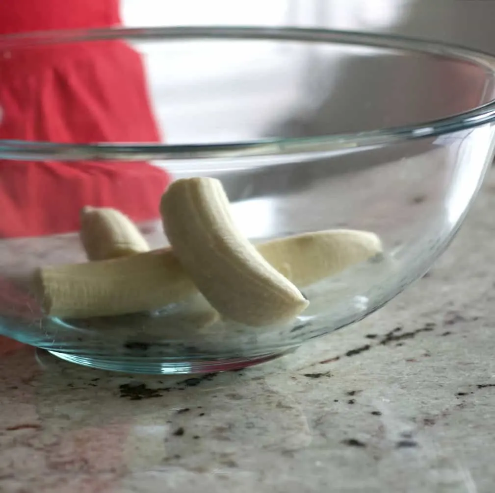 Ripe Bananas In Mixing Bowl