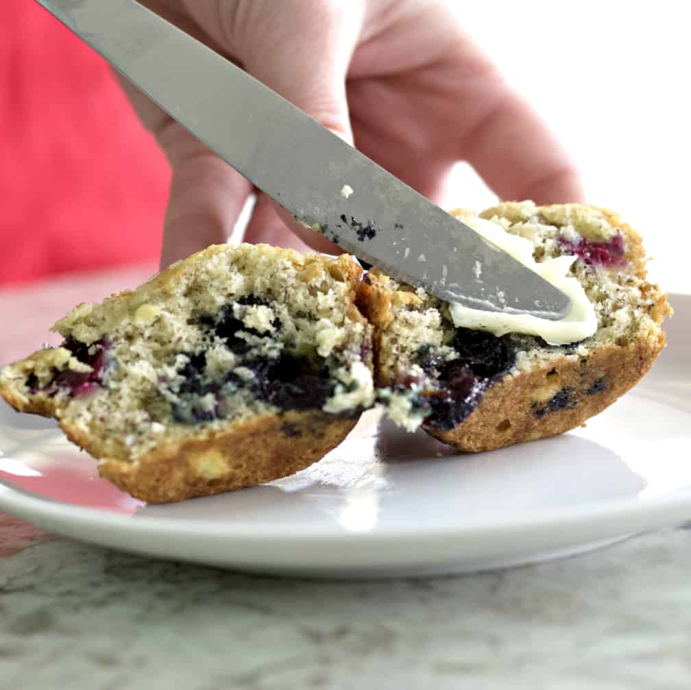 Buttering Banana Blueberry Muffins