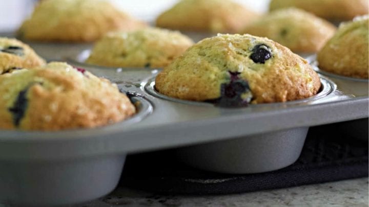 Banana Blueberry Muffin In Tin