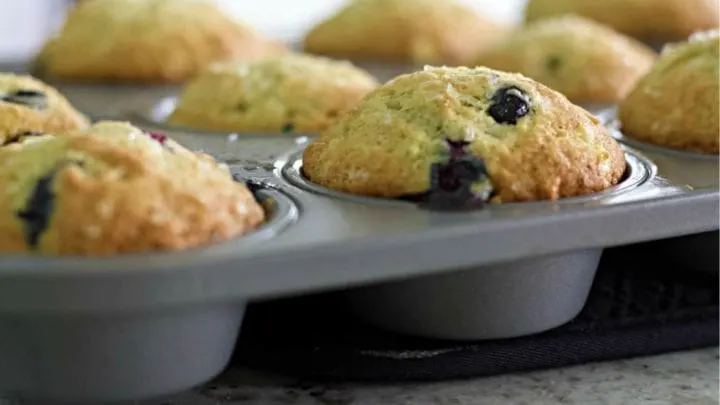 Banana Blueberry Muffin In Tin