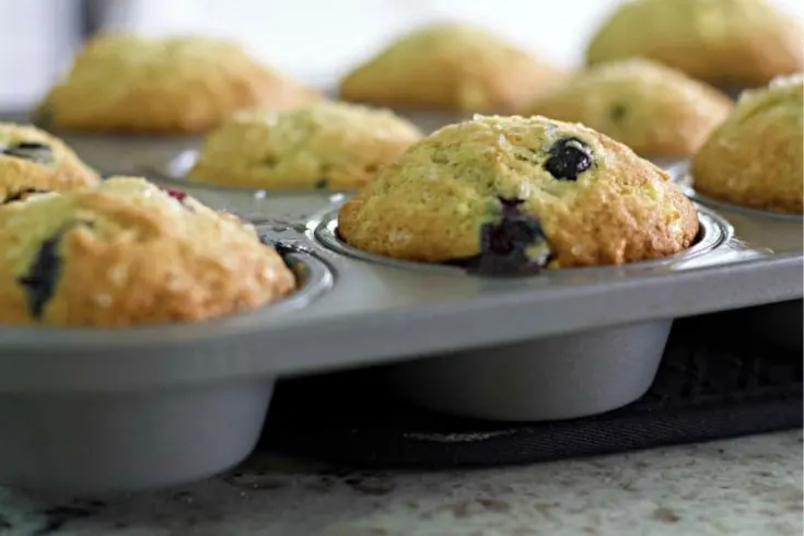 Freshly Baked Banana Blueberry Muffins