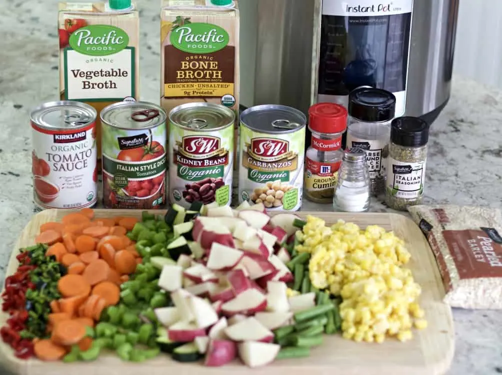 Ingredients For Instant Pot Vegetable Soup
