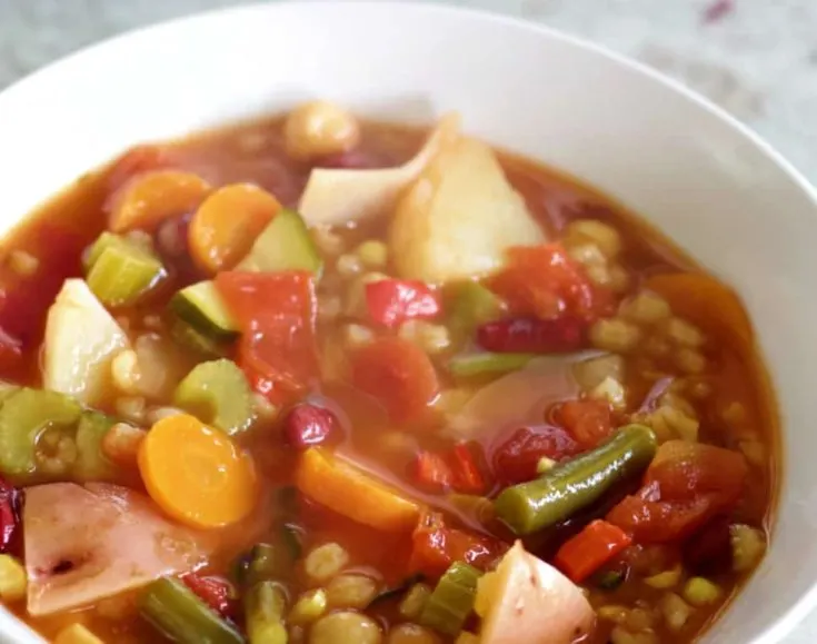 Instant Pot Vegetable Soup Close Up 1