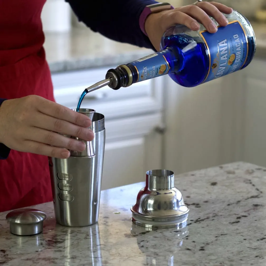 Pouring Blue Curacao