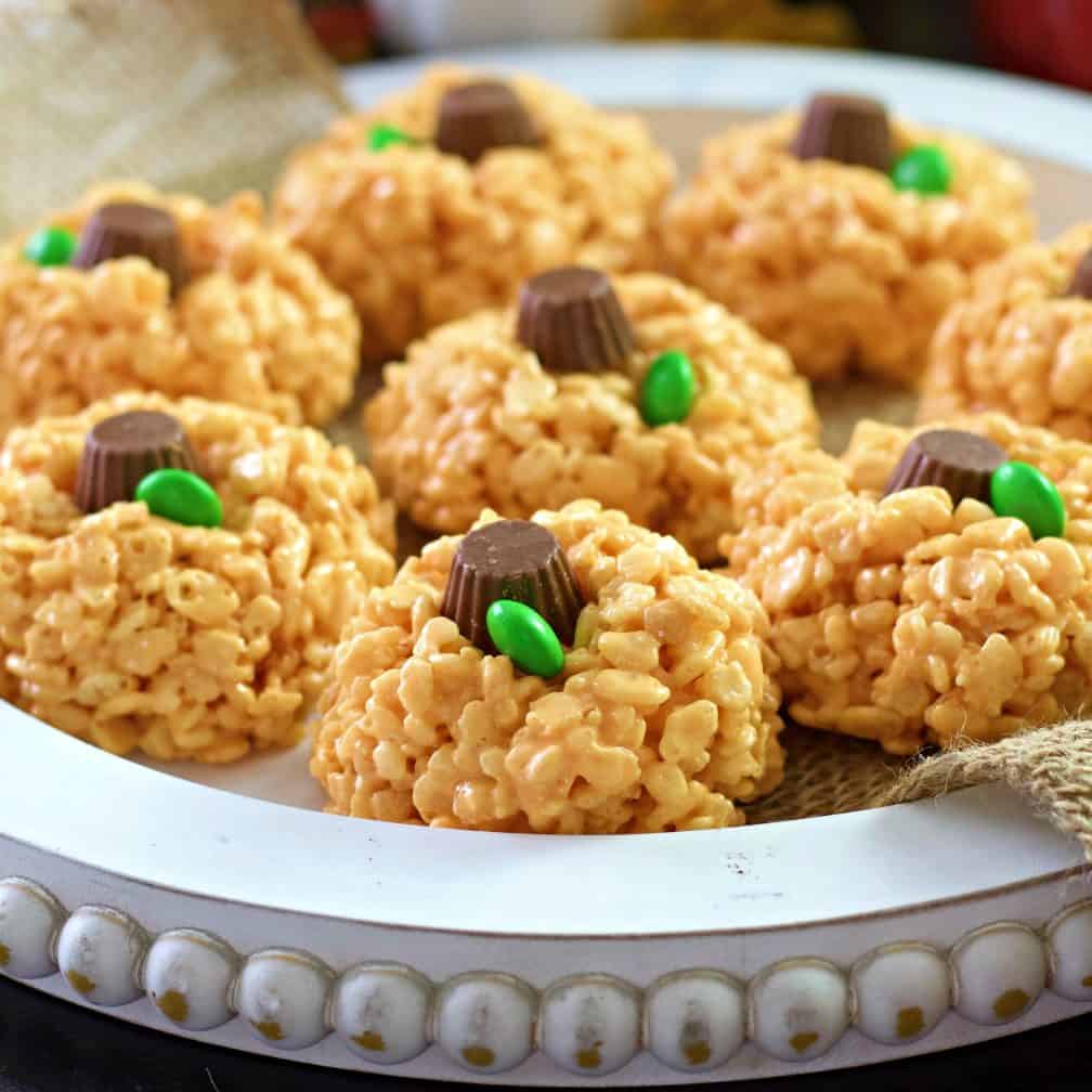 Easy Pumpkin Rice Krispie Treats | Homemade Food Junkie