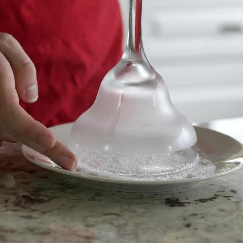 Inverted Margarita Glass In Salt