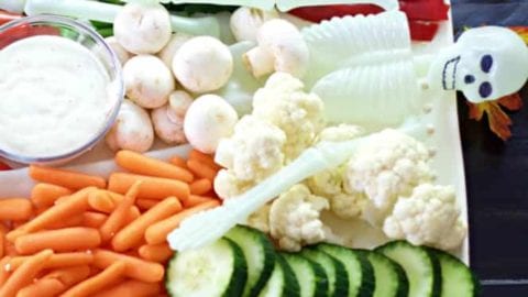 Quick And Easy Halloween Veggie Tray 10 Skeleton Veggie Tray