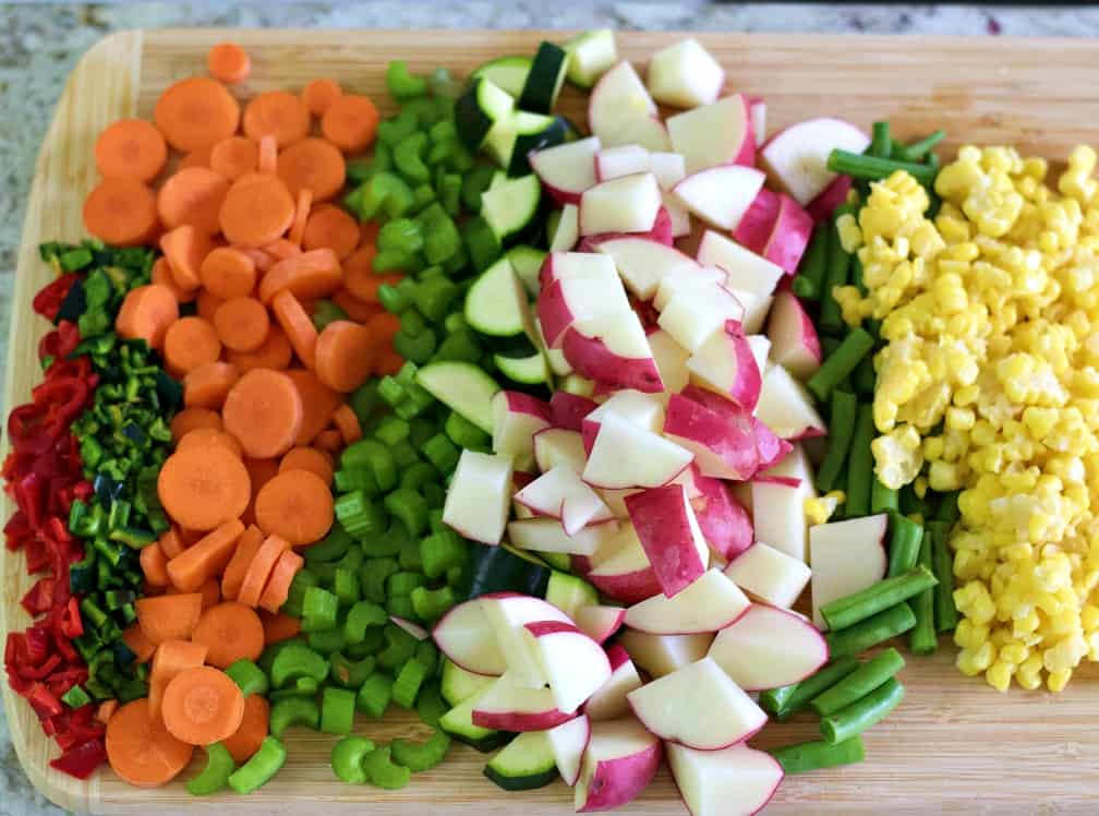 Prepped Veggies For Instant Pot Vegetable Soup